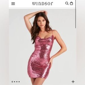 Jolene Pink Sleeveless Sequin Mini Dress